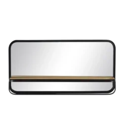 Lustro PERCHERO 80 cm drewno kauczuk czarne