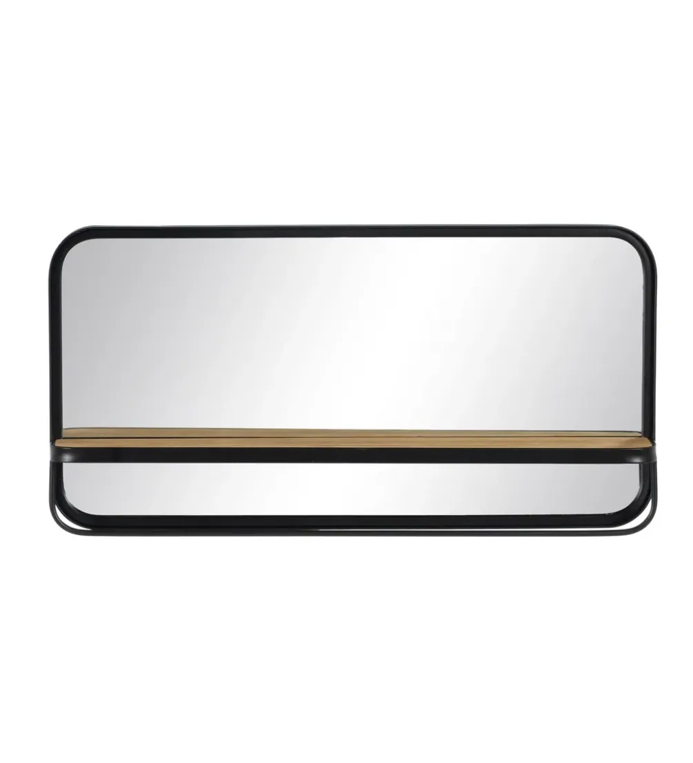 Lustro PERCHERO 80 cm drewno kauczuk czarne