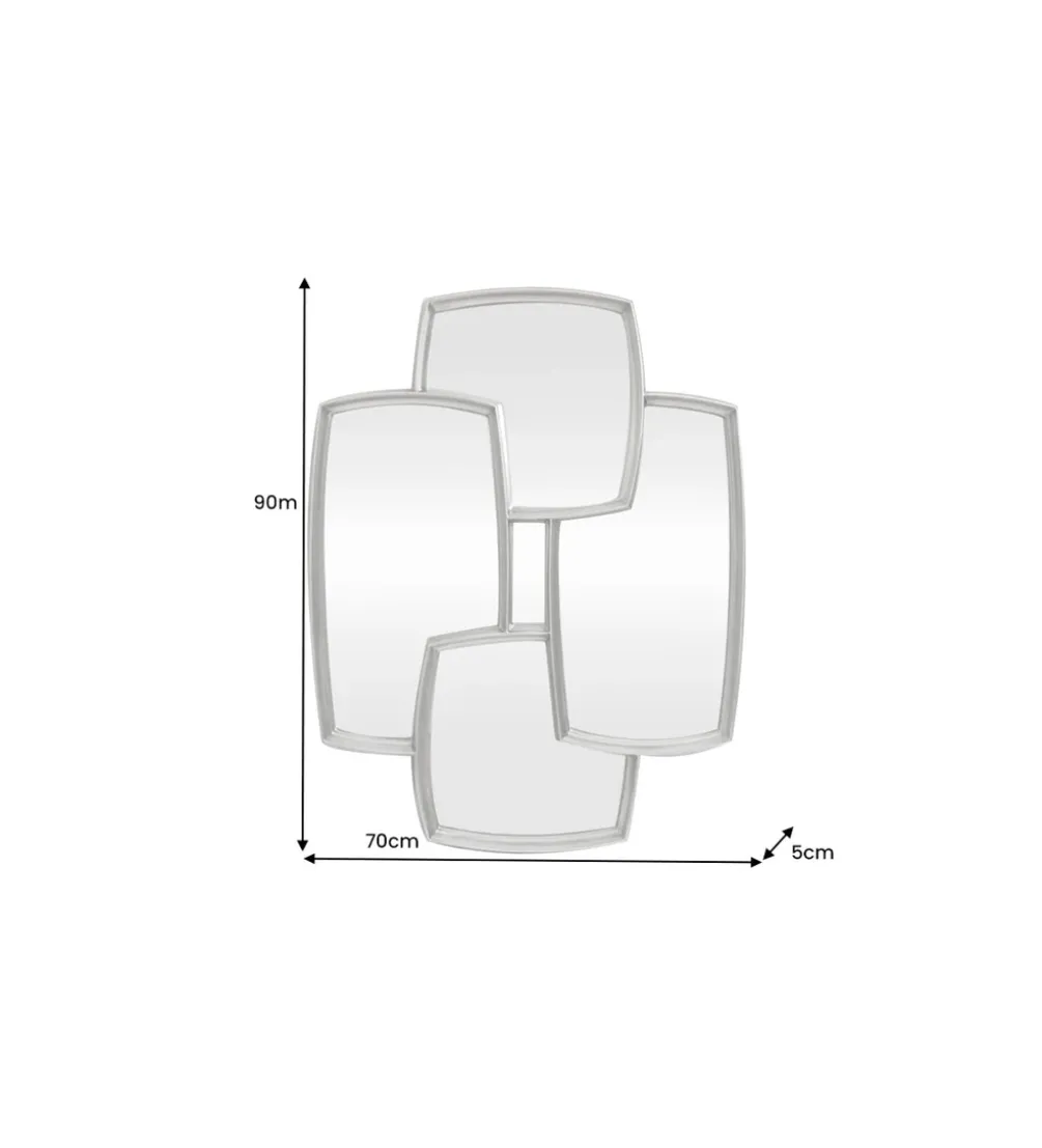 Lustro QUADRA 90 cm srebrny