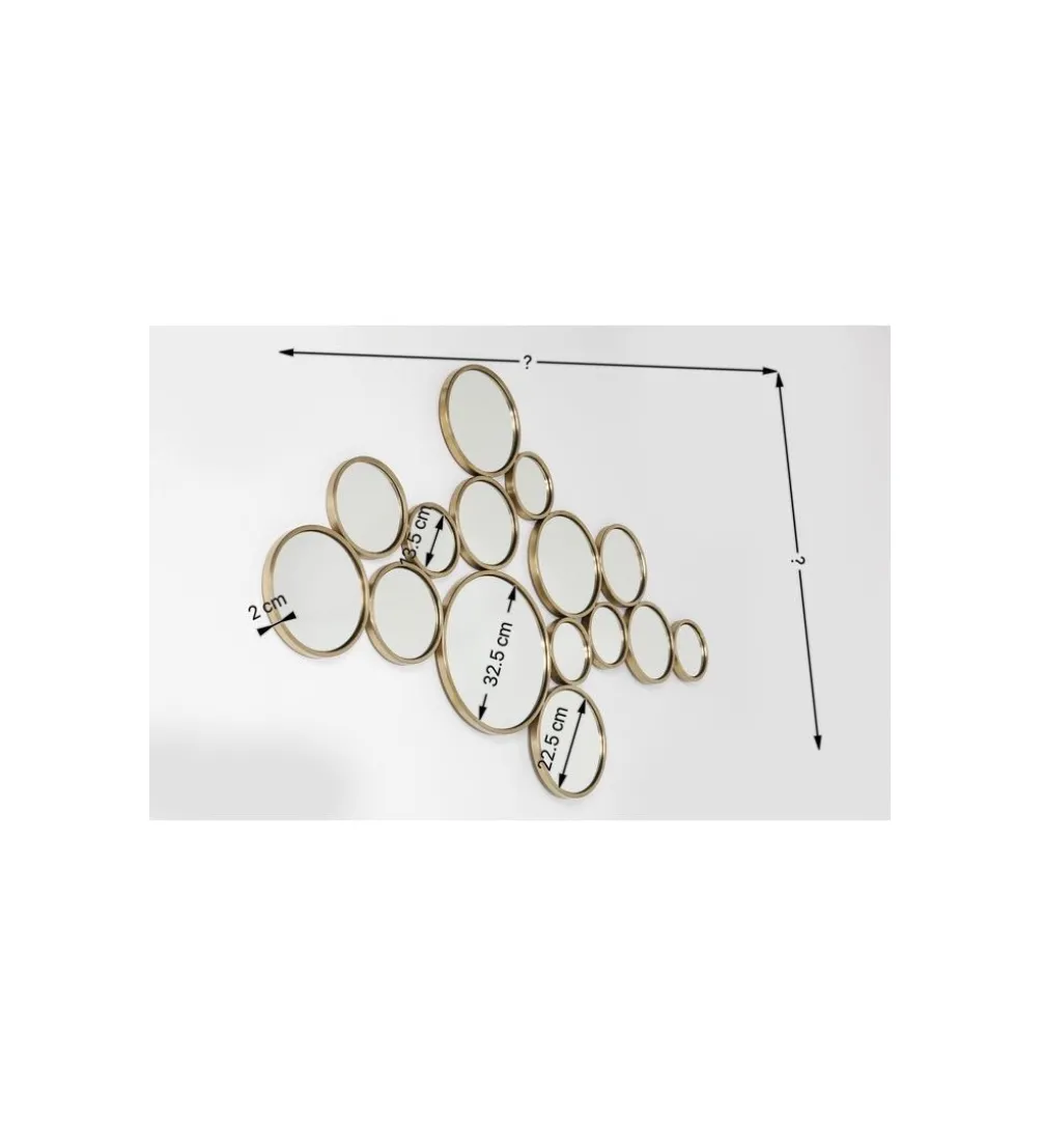 Lustro wiszące BUBBLES 138 x 93 cm złote