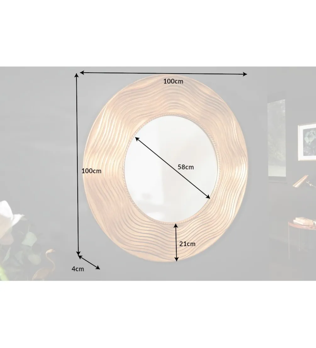 Lustro wiszące 100 cm złote