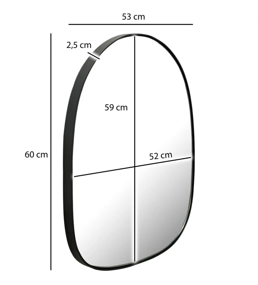 Lustro wiszące DEFORME 53 cm czarne