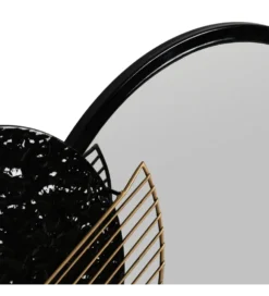 Lustro wiszące ESPEJONA 83 cm naturalne czarne
