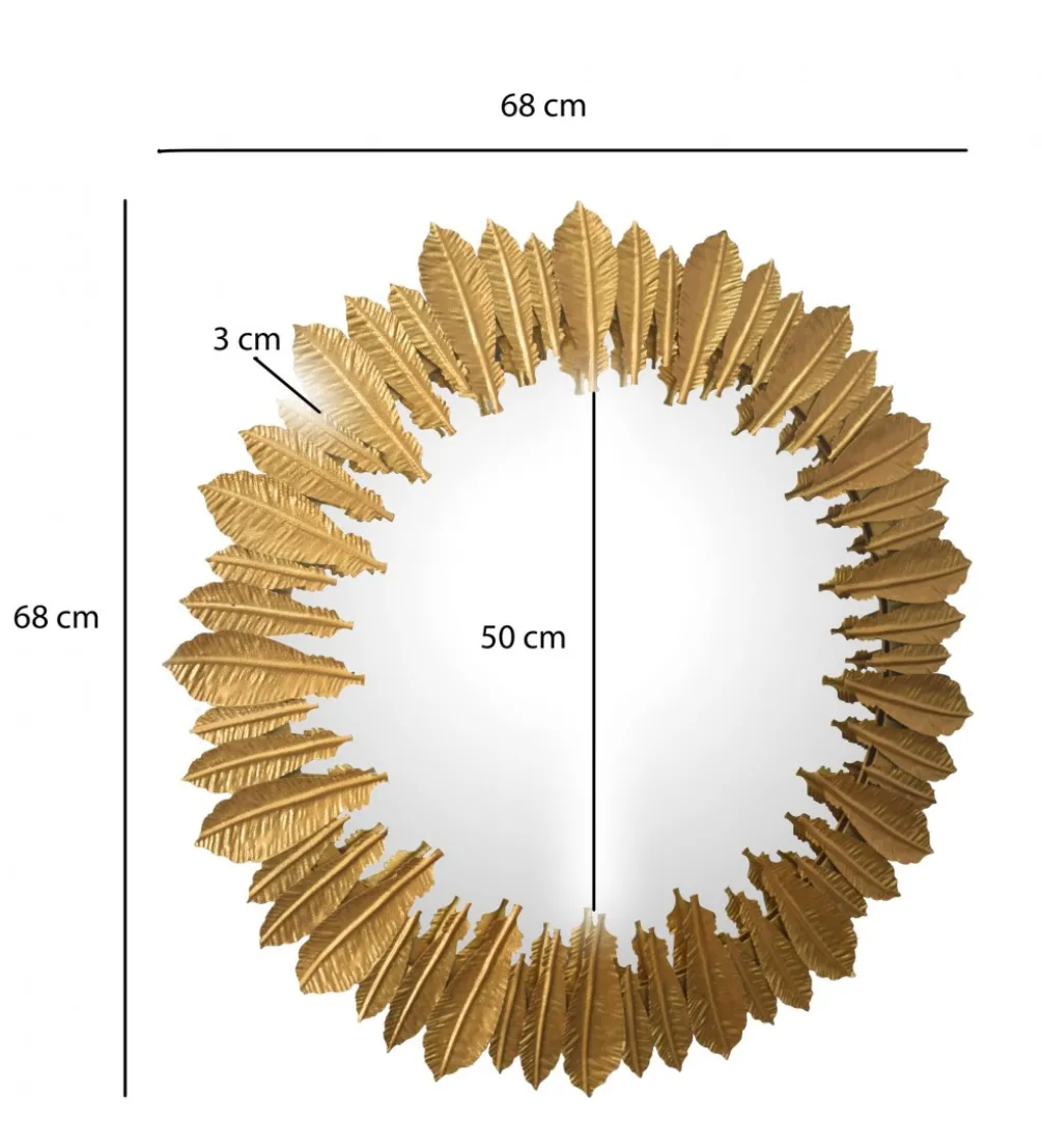 Lustro wiszące FIDER 68 cm złote