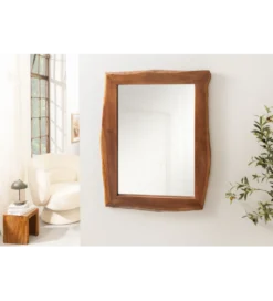 Lustro wiszące MAMMUT 100 cm drewno akacja