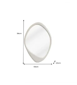 Lustro wiszące ORGANIC 90 cm beżowe