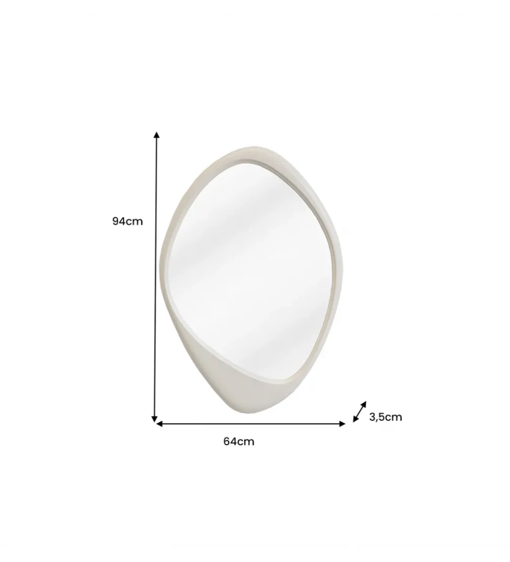 Lustro wiszące ORGANIC 90 cm beżowe
