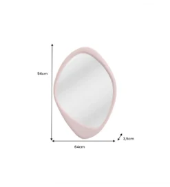 Lustro wiszące ORGANIC 90 cm różowe