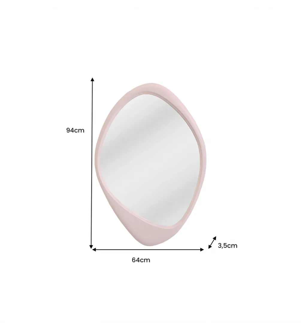 Lustro wiszące ORGANIC 90 cm różowe
