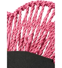Lustro wiszące RAFFIA 50 cm różowe