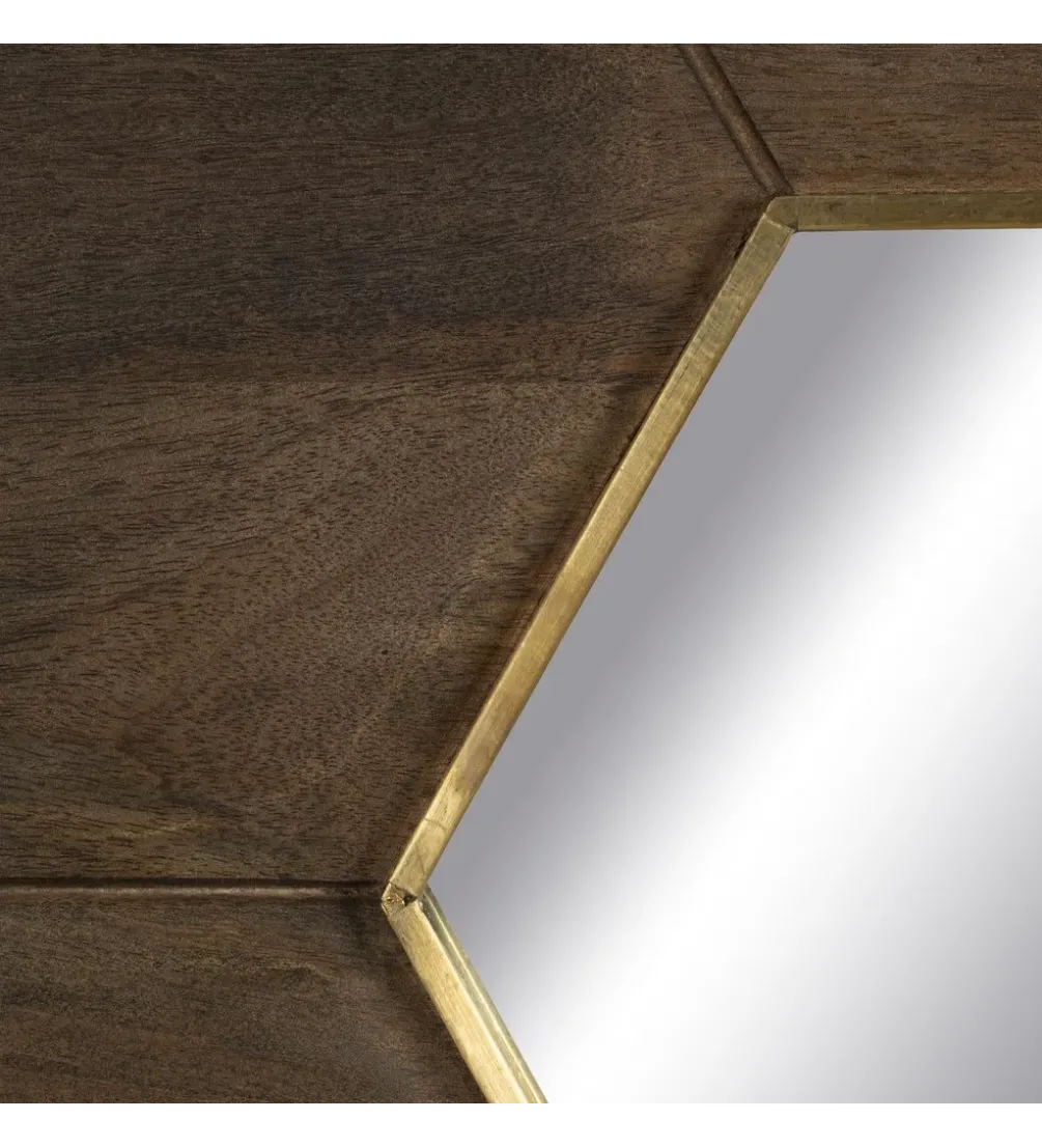 Lustro wiszące RETUNM 90 cm drewno mango