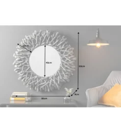 Lustro wiszące Riverside 80 cm szare