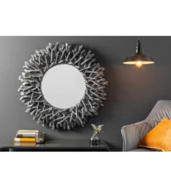 Lustro wiszące Riverside 80 cm szare