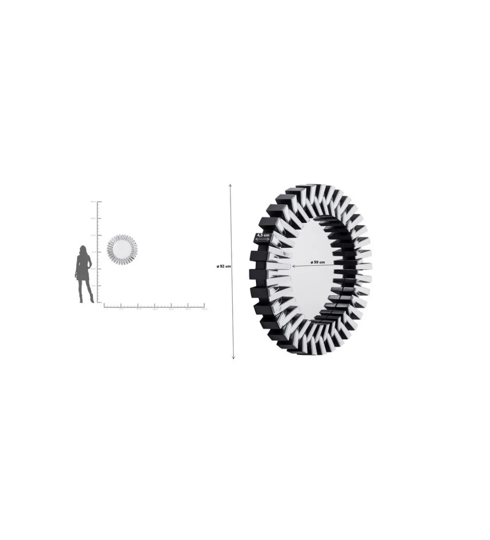 Lustro wiszące SPROCKET 92 cm srebrne