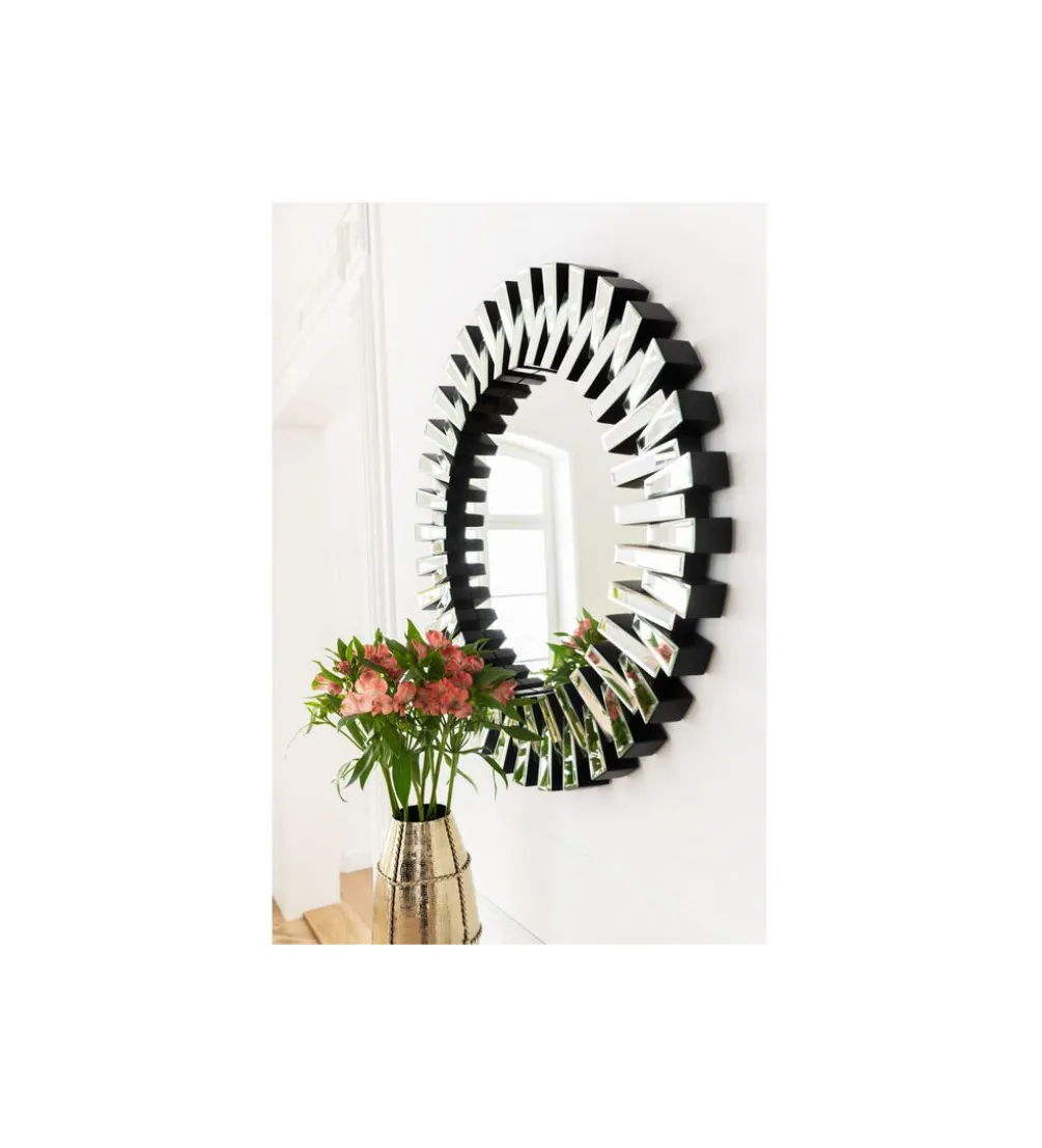 Lustro wiszące SPROCKET 92 cm srebrne