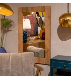 Lustro wiszące ZANMIK 110 cm drewno mango
