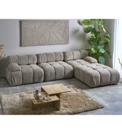 Modułowa Sofa puf KILLIAN 94 cm bez oparcia Beżowy