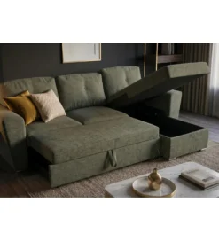 Narożnik APARTMENT 245 cm z funkcją spania zielony