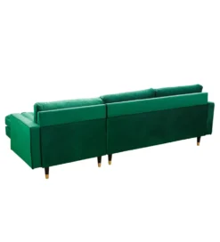 Narożnik CANIS velvet 260 cm ciemnozielony