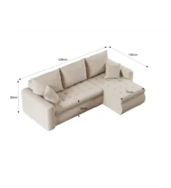 Narożnik rozkładany BERNO 238 cm z funkcją spania