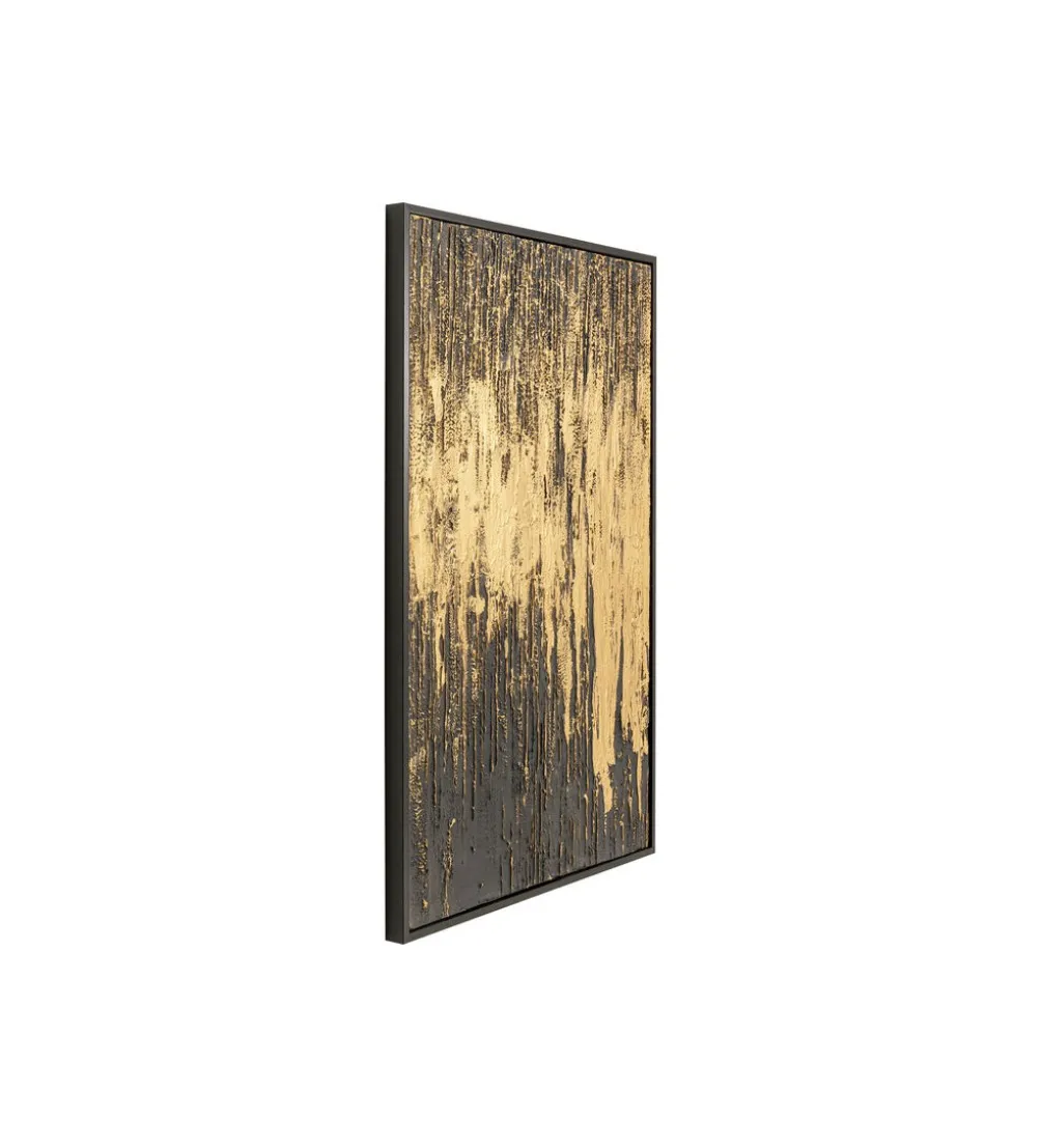 Obraz Abstract 80 cm x 120 cm złoto czarny