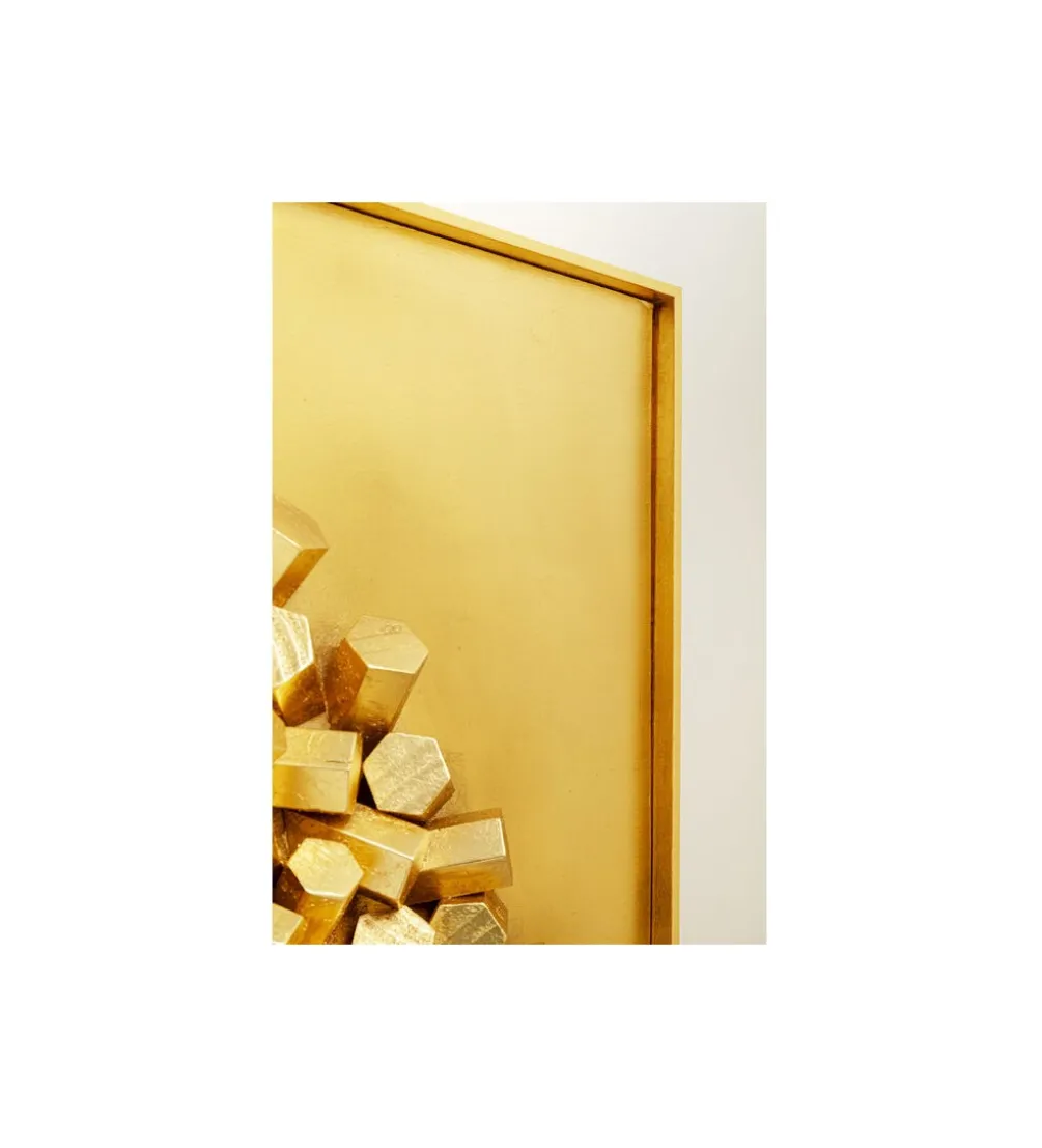 Obraz 3D MIKADO 120 x 120 cm złoty