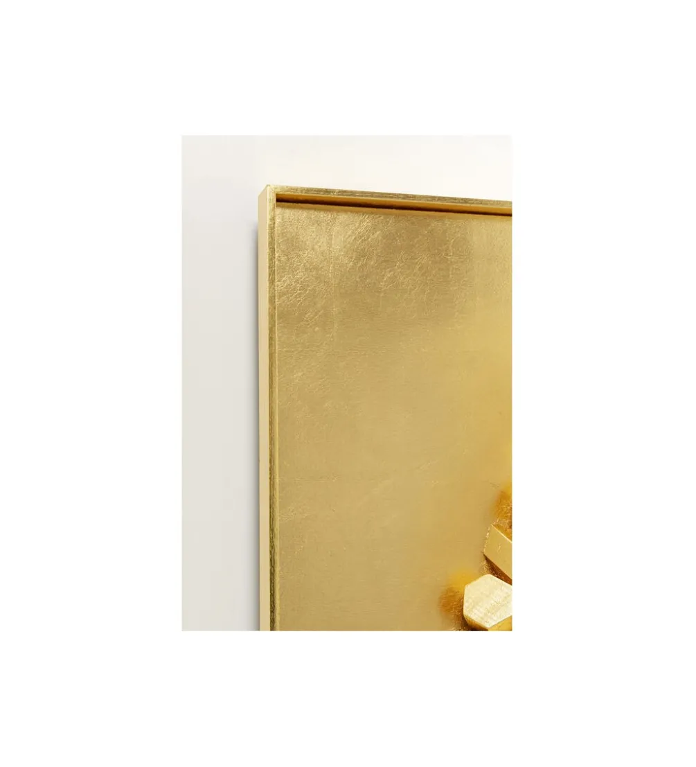 Obraz 3D MIKADO 120 x 120 cm złoty
