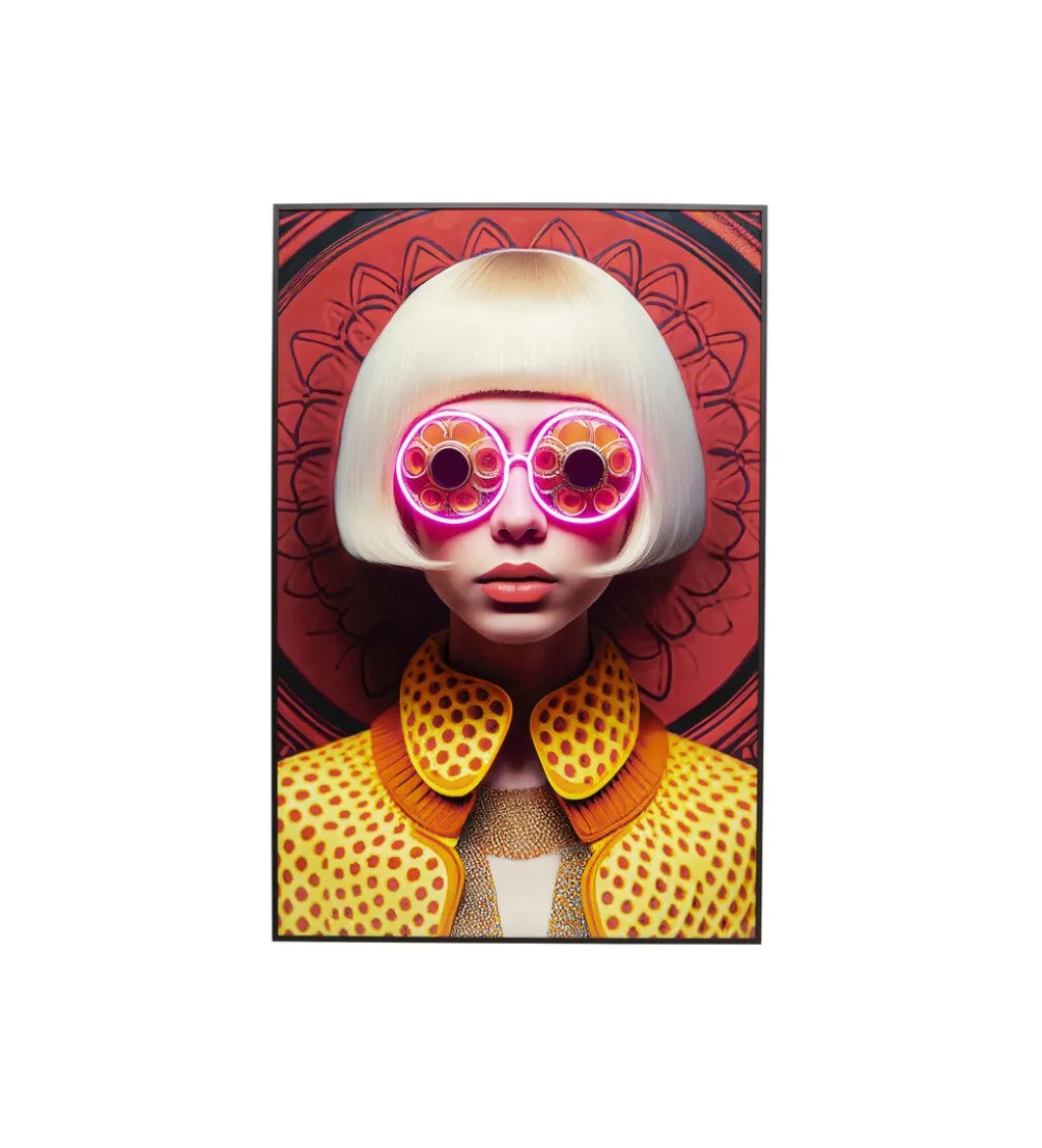 Obraz FANCY BLONDE LADY LED 120 x 80 cm