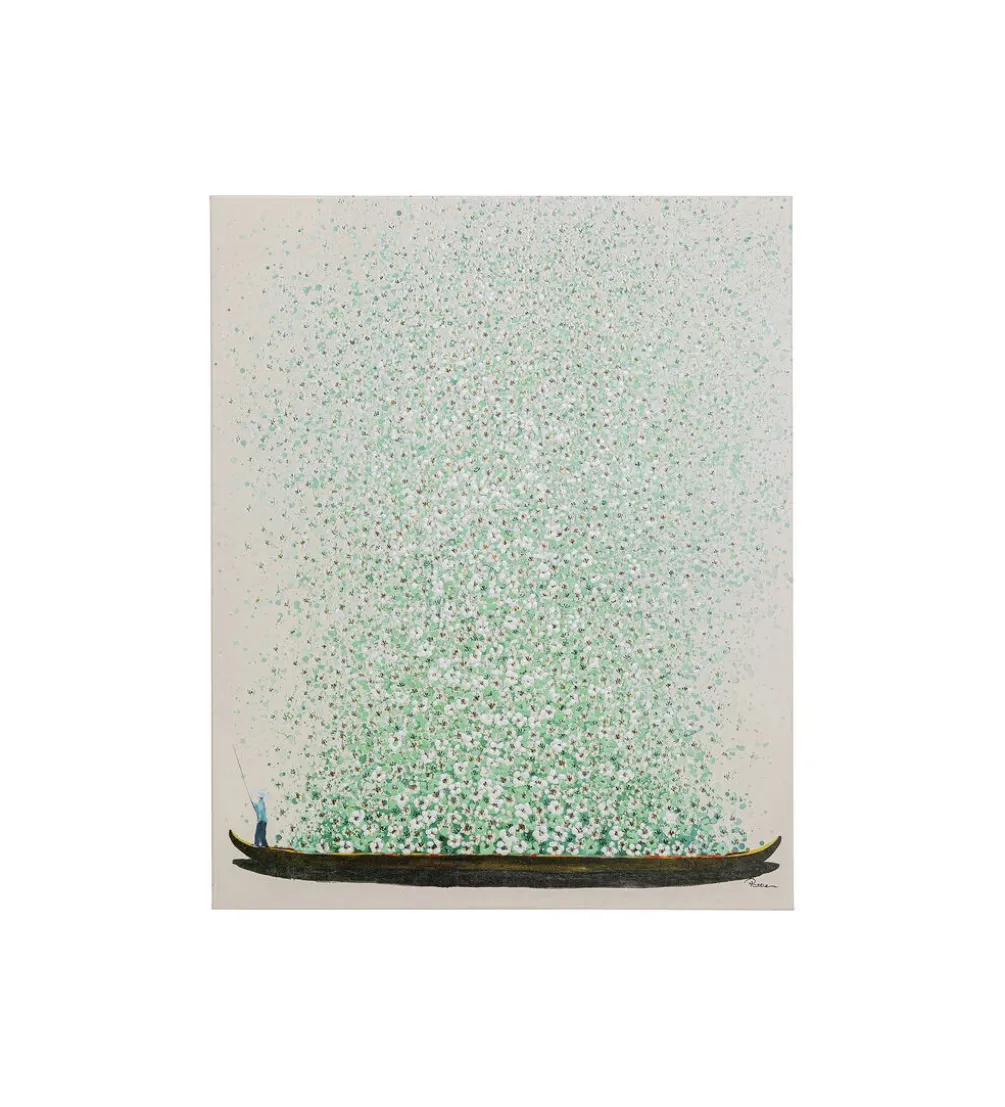 Obraz Flower Boat Beige 80 cm x 100 cm