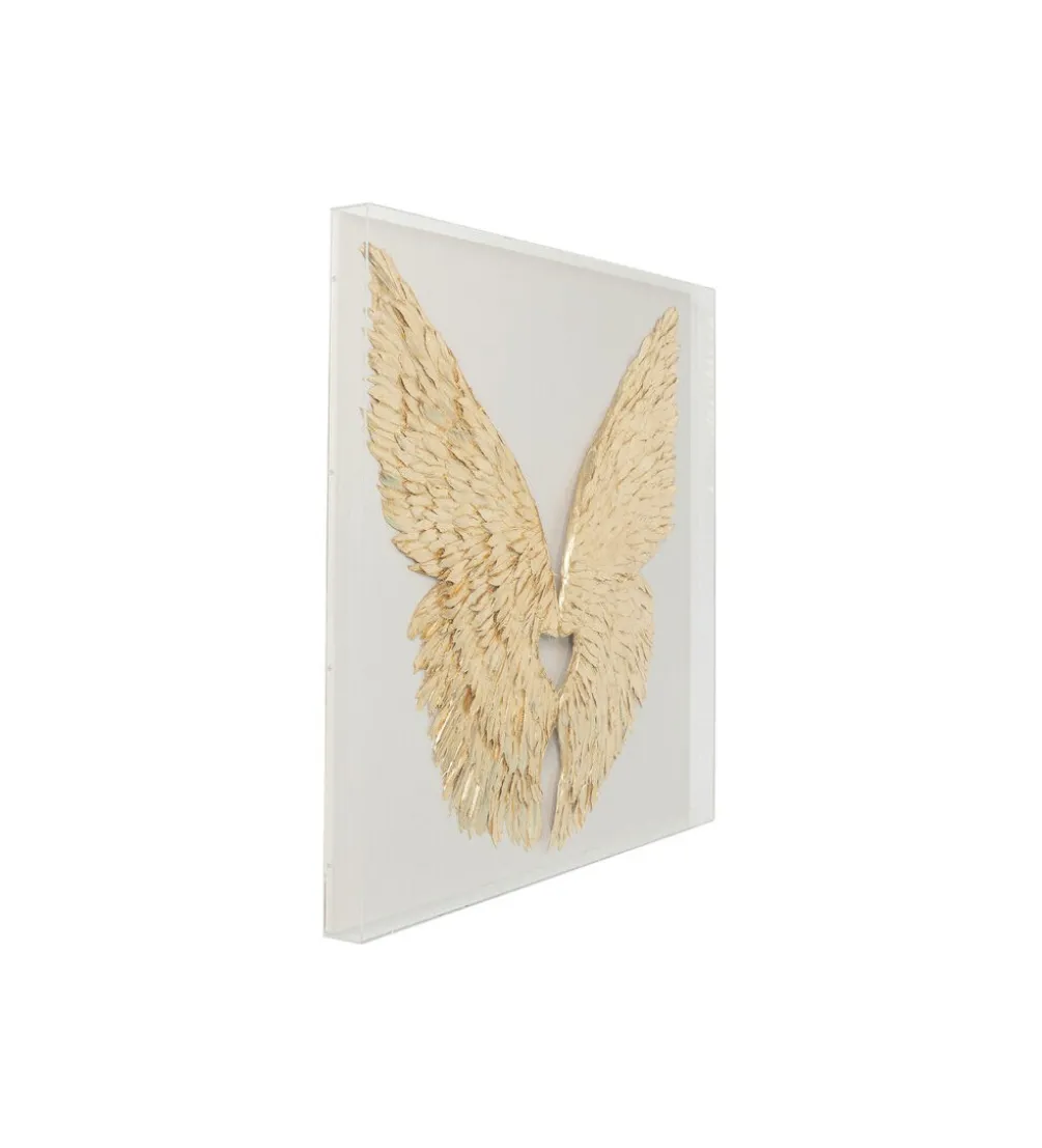 Obraz GOLD WINGS 120 x 120 cm biało złoty