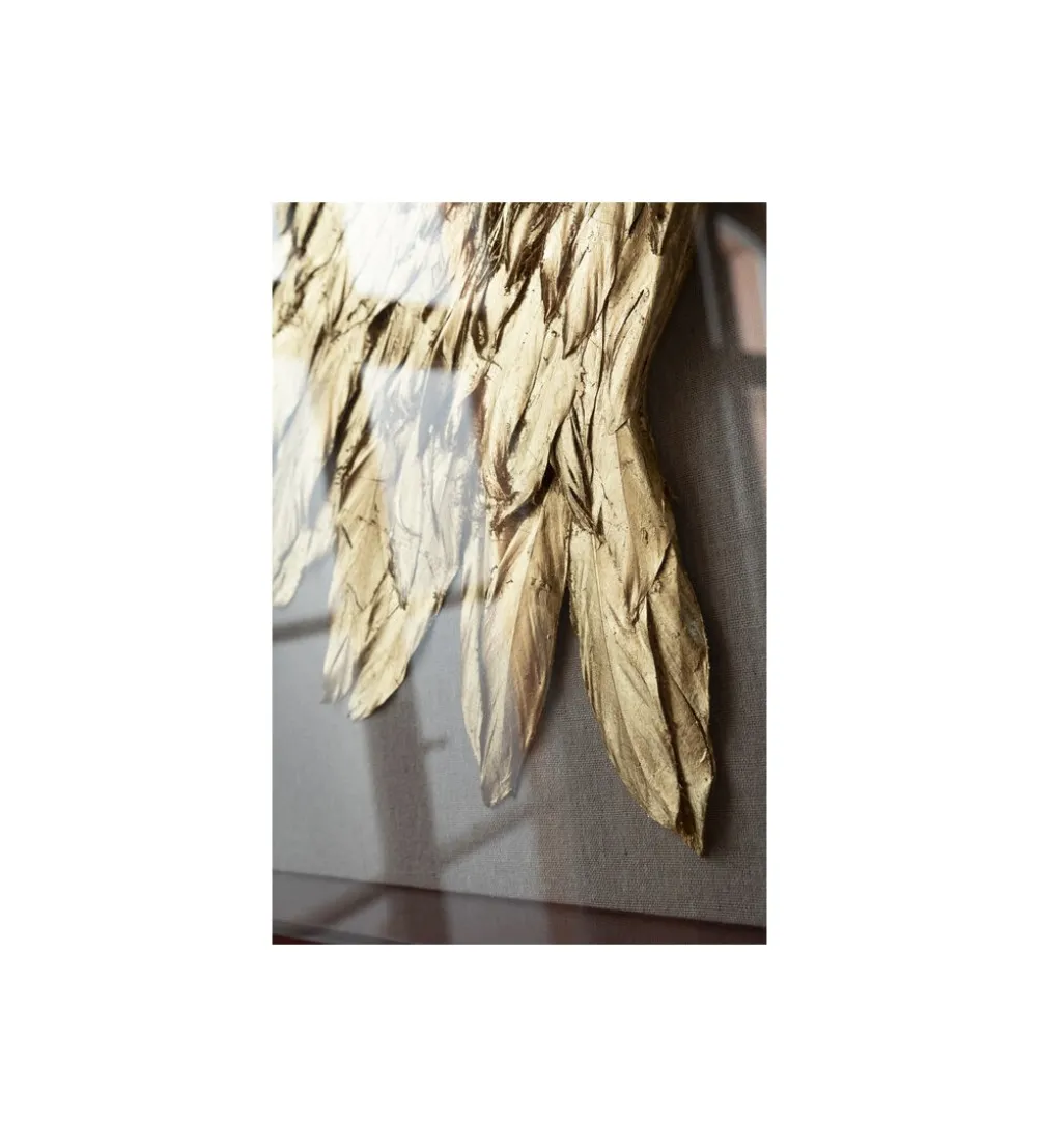 Obraz GOLD WINGS 120 x 120 cm biało złoty