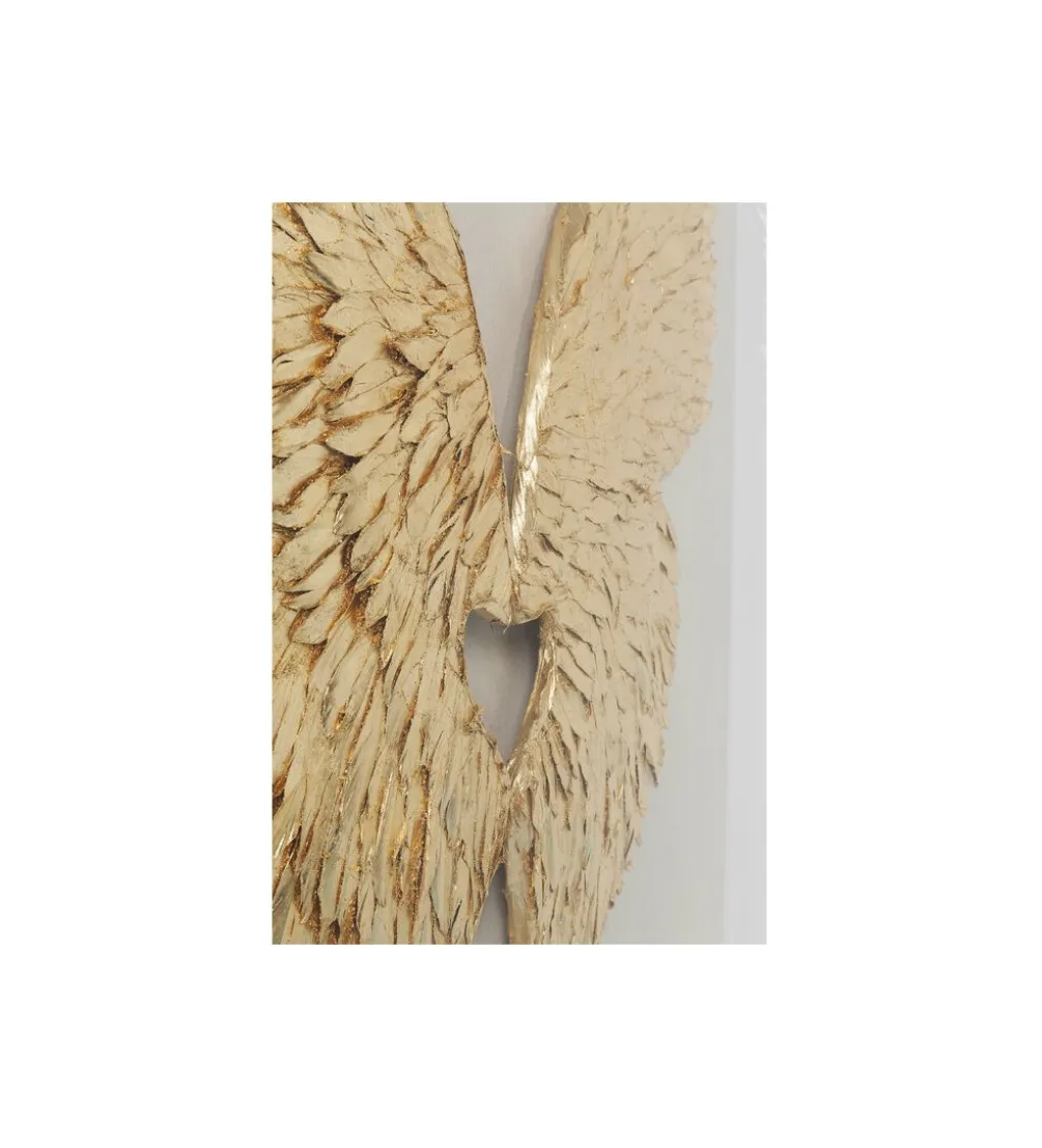 Obraz GOLD WINGS 120 x 120 cm biało złoty