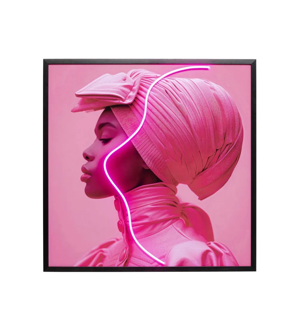 Obraz LED PINK WOMAN 80 x 80 cm