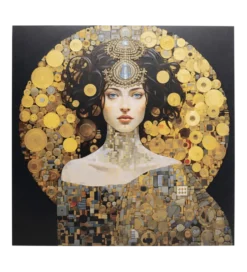 Obraz OMNIGIR 120 cm x 120 cm szłoto czarny