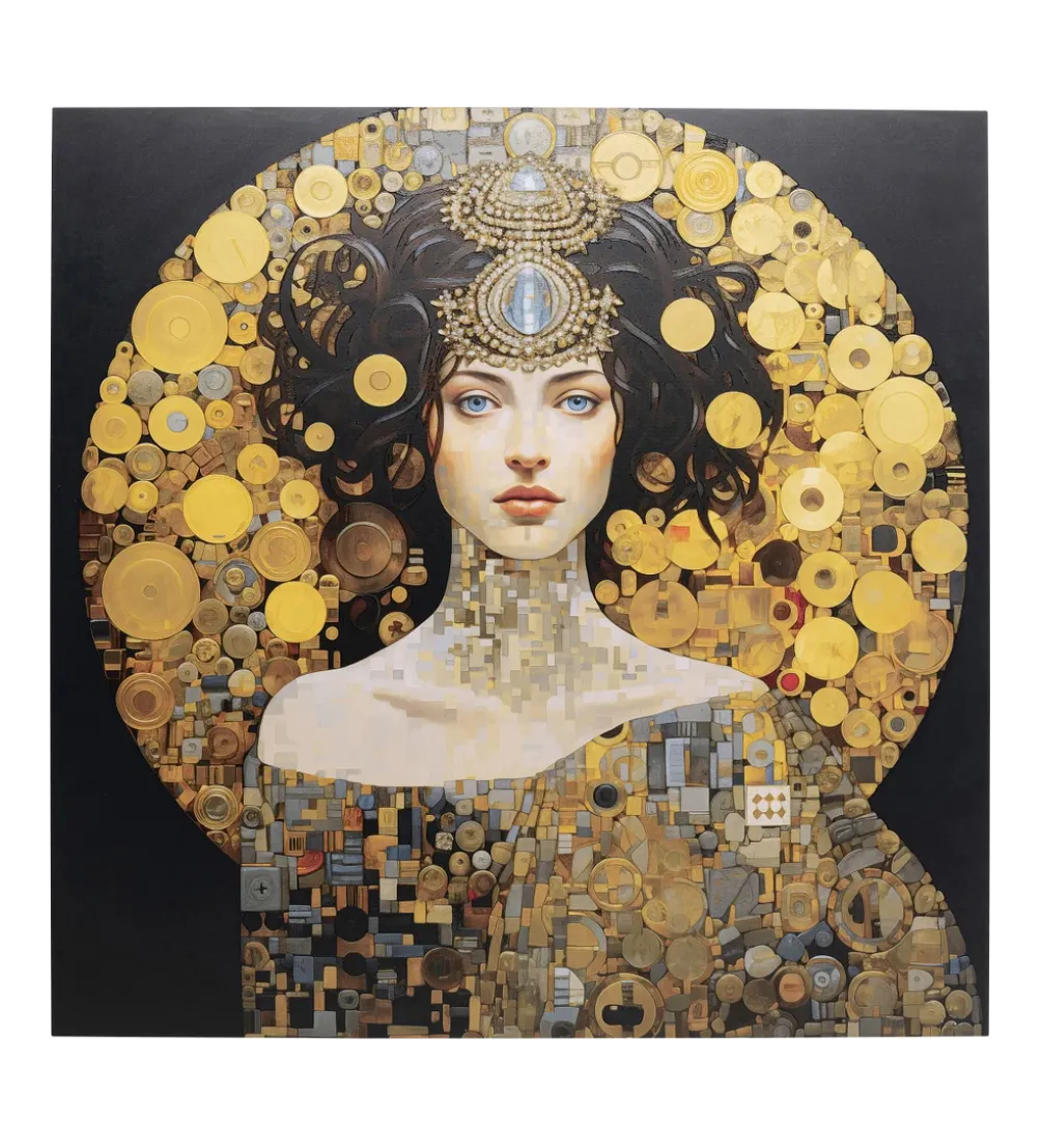 Obraz OMNIGIR 120 cm x 120 cm szłoto czarny
