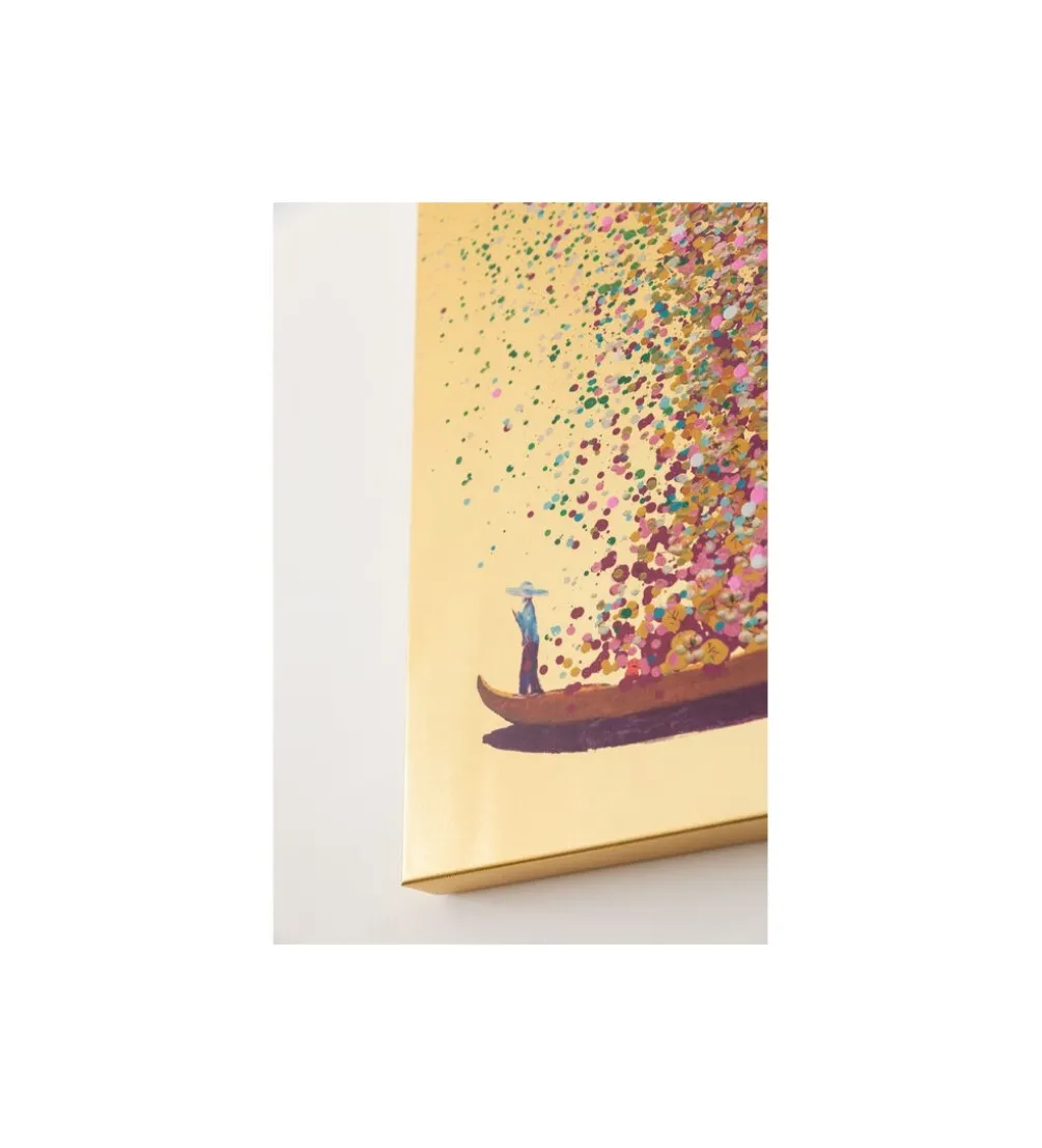 Obraz Touched Flower Boat Gold Pink 80 cm x 100 cm