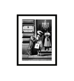 Obraz WINDOW SHOPPING 80 x 120 cm czarno-biały