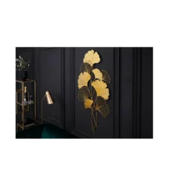 Ozdoba ścienna GINKGO 58 cm złota