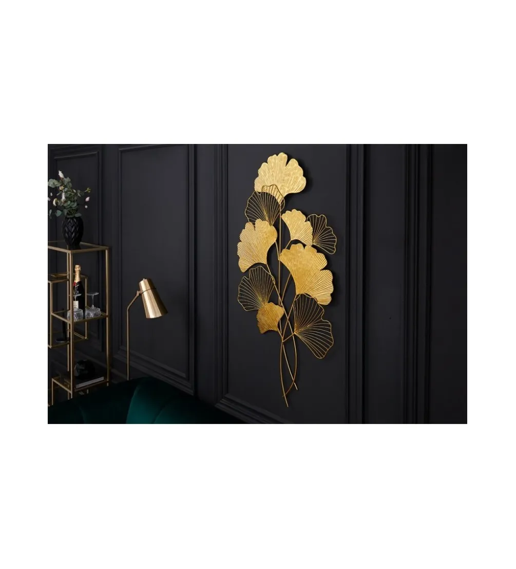 Ozdoba ścienna GINKGO 58 cm złota