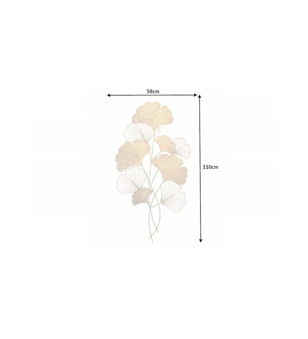 Ozdoba ścienna GINKGO 58 cm złota