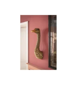 Ozdoba ścienna OSTRICH 18 x 71 cm złota
