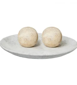 Ozdoba RUSTIC 10 cm ceramiczna kula biała