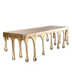 Ozdoba ścienna LIQUID LINE 60 cm antyczne złoto