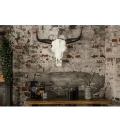 Ozdobna czaszka El Toro 70 cm biały czarny