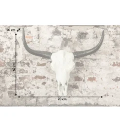 Ozdobna czaszka El Toro 70 cm biały czarny