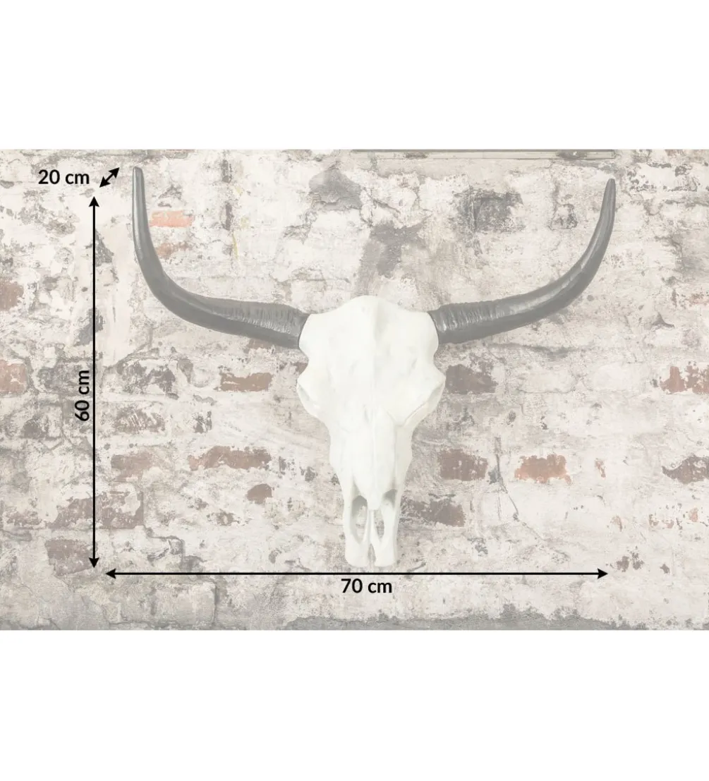 Ozdobna czaszka El Toro 70 cm biały czarny