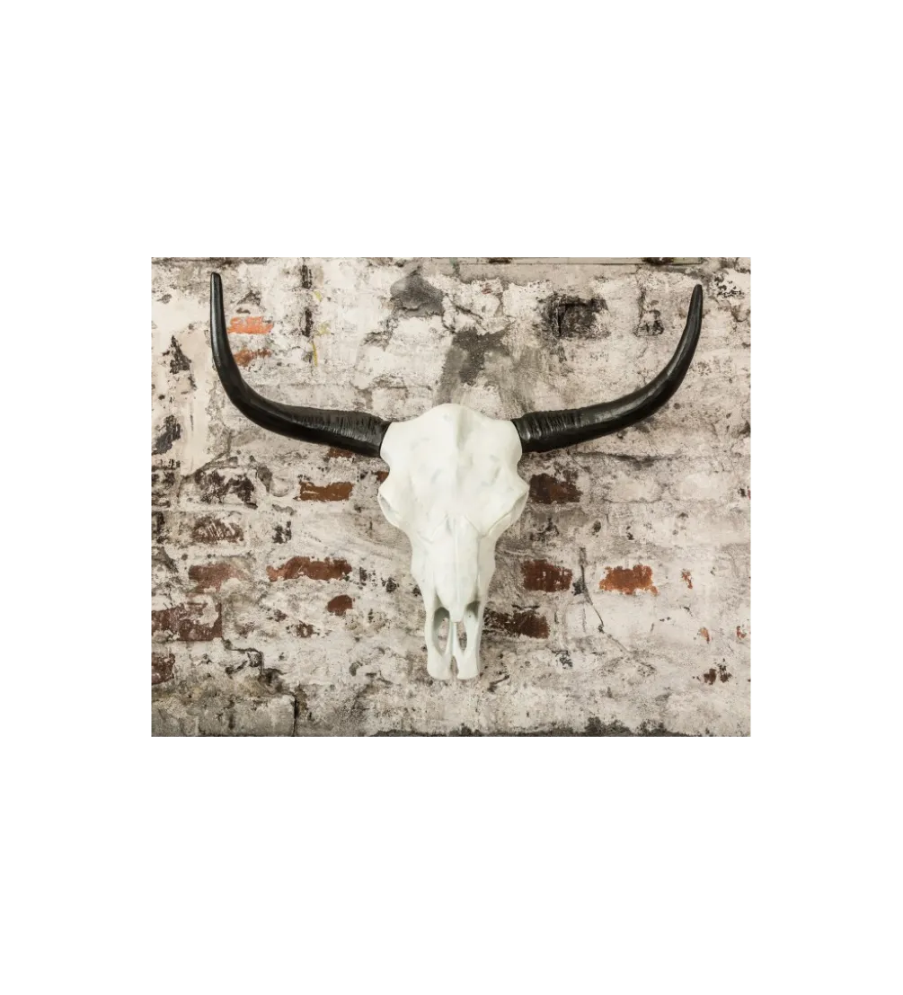 Ozdobna czaszka El Toro 70 cm biały czarny