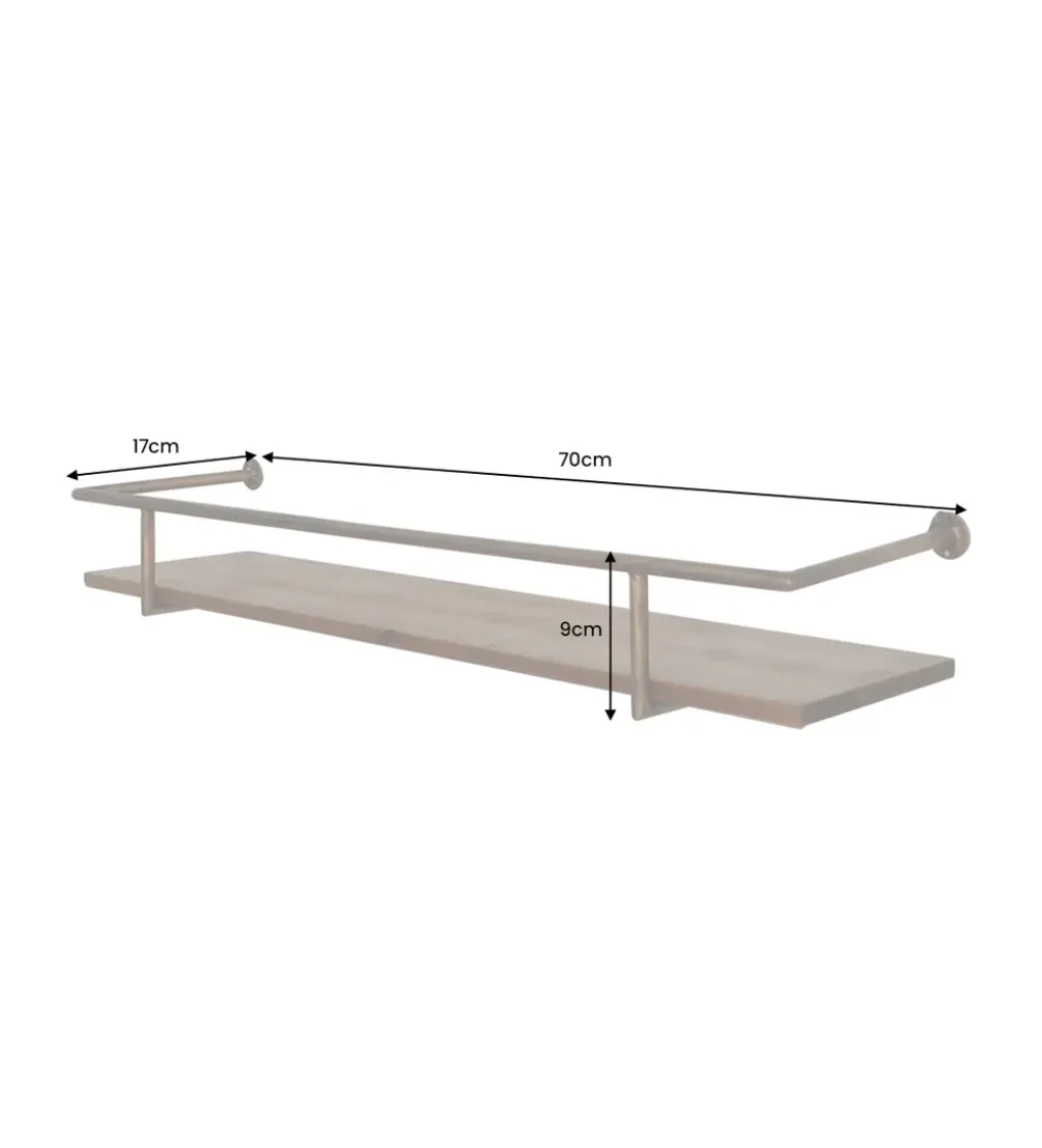 Półka HERITAGE 75 cm złota drewno sosny