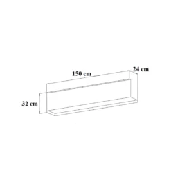 Półka wisząca BOTA 150 cm antracytowa