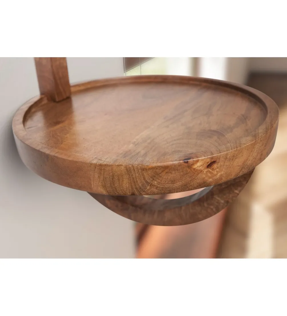 Półka wisząca LOTAR 30 cm drewno mango brąz
